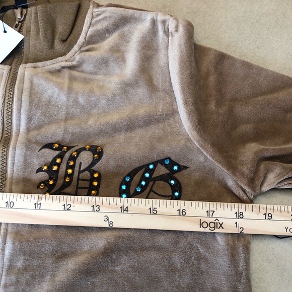 BCBG MAXAZRIA, Stone Detail Cross Zip up Track Suit Size Large - Picture 9 of 16